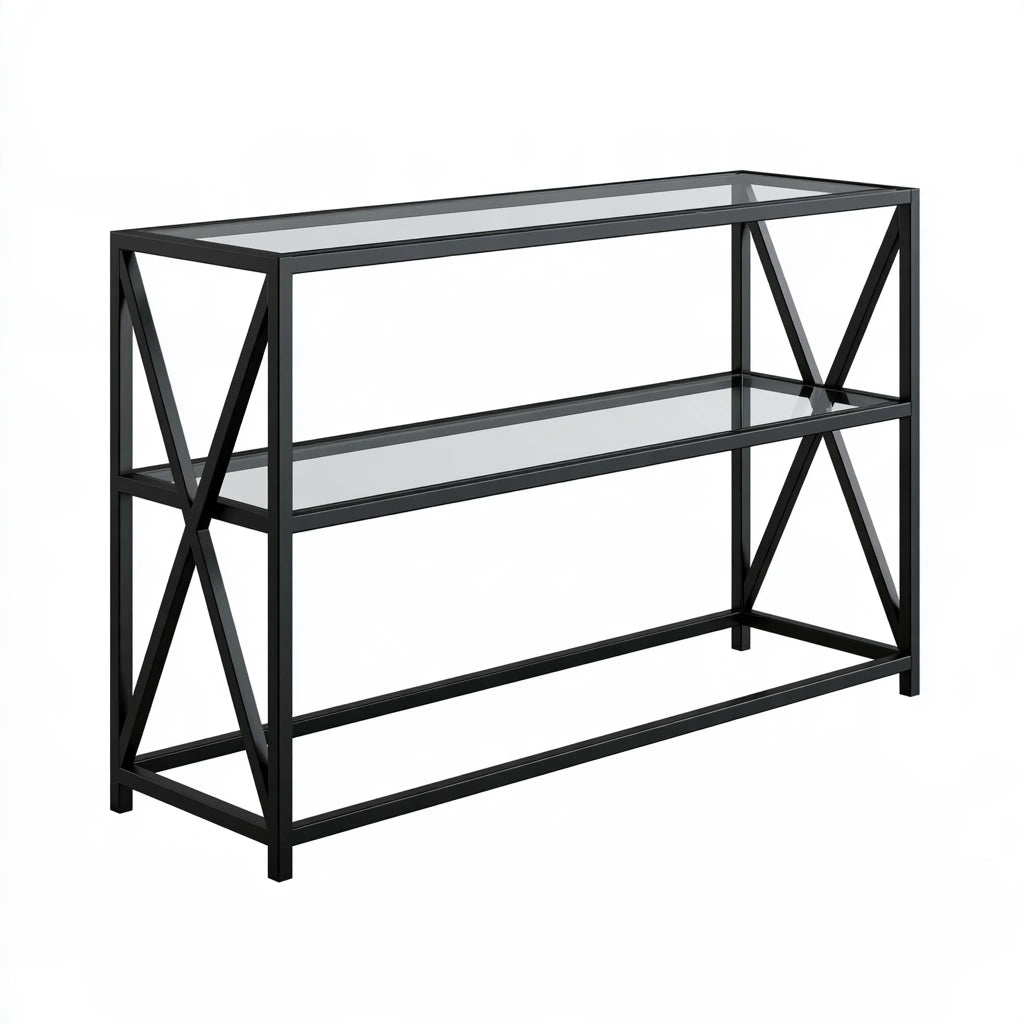 Consolle da ingresso dalle linee essenziali, colore grigio