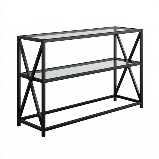 Consolle da ingresso dalle linee essenziali, colore grigio