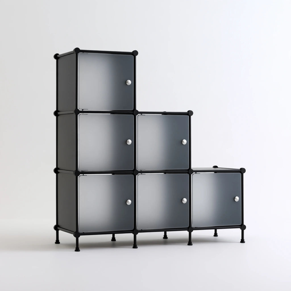 Organizer modulare dalle linee essenziali, colore grigio