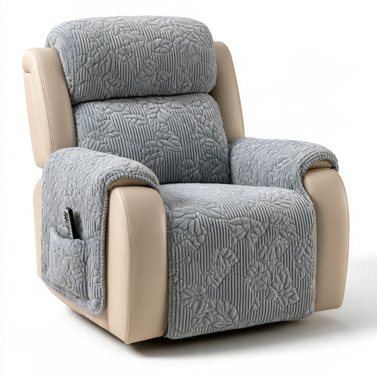 Rivestimento elasticizzato per poltrona relax in pelle, colore grigio e beige