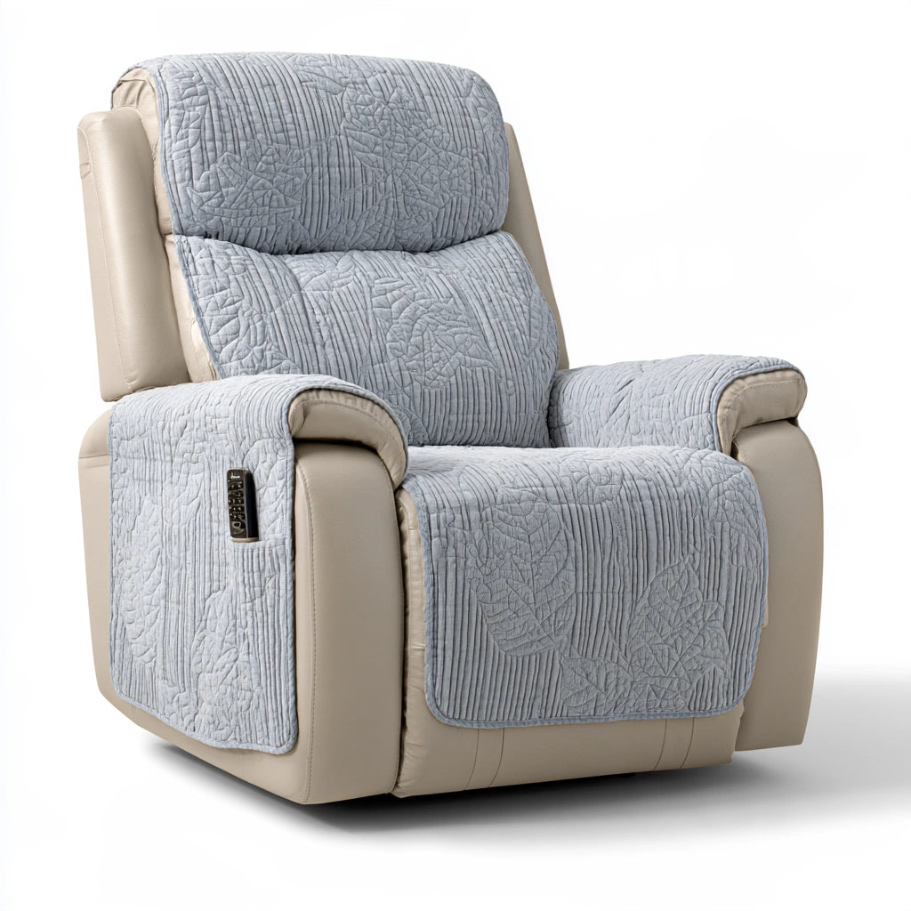 Rivestimento elasticizzato per poltrona relax in pelle, colore grigio e beige