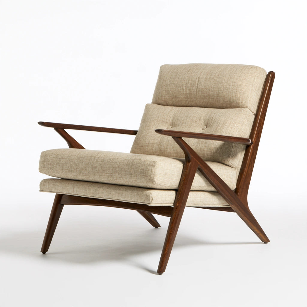 Poltrona d'accento rivestito in tessuto, colore beige
